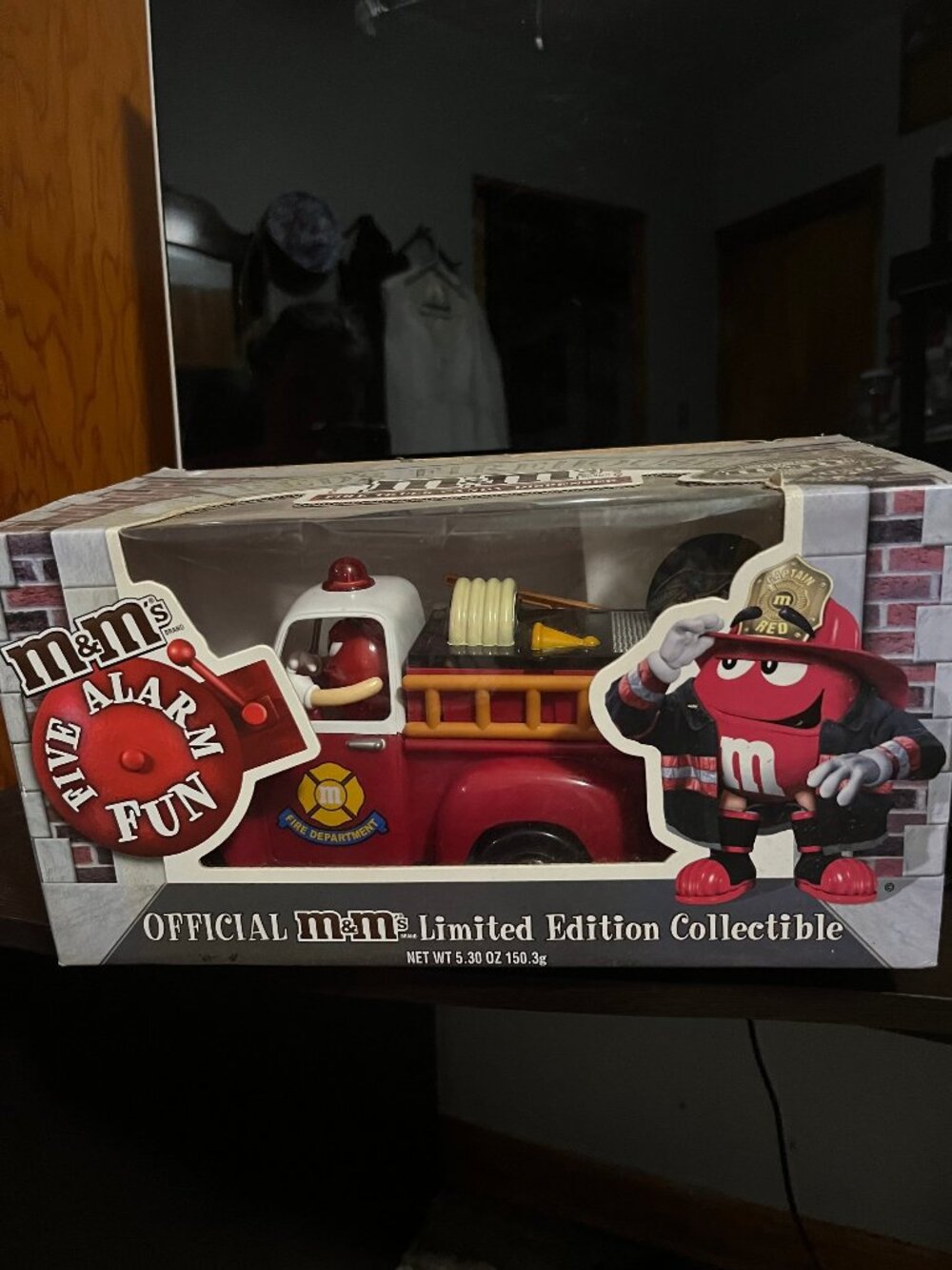 M&M's Red's Firehouse Fire Truck Candy Dispenser 5.3 oz Limited Edition